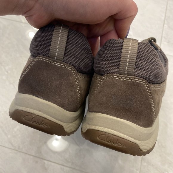 CLARKS Mens Shoes Size US 10 UK 9 EU 43 Brown Leather & Suede Sneakers Ortholite - Picture 12 of 16